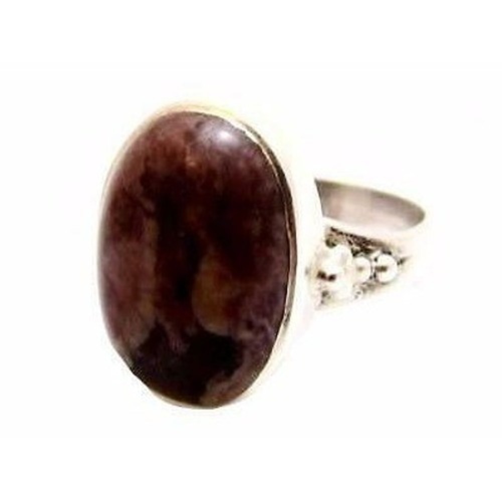 Vintage Brown Agate Gemstone Oval Sterling Silver 925 Ring*Size 8.5